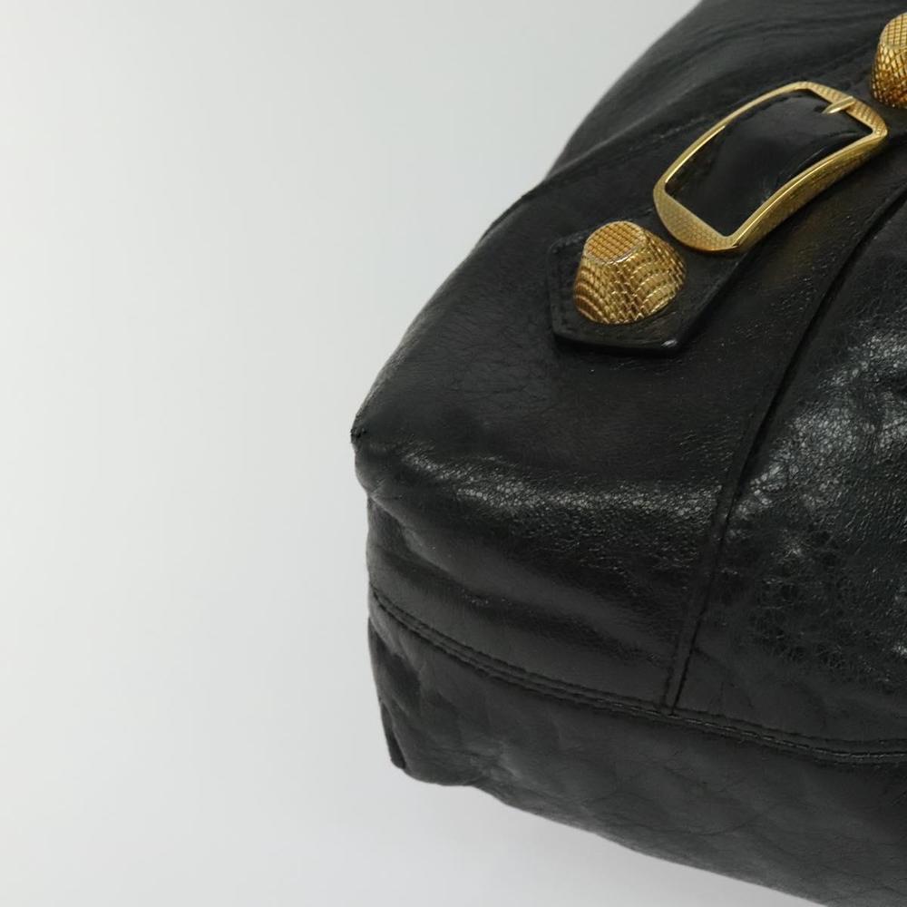 BALENCIAGA The Giant Brief Hand Bag Leather Black Gold Auth 131798 - Picture 10 of 16